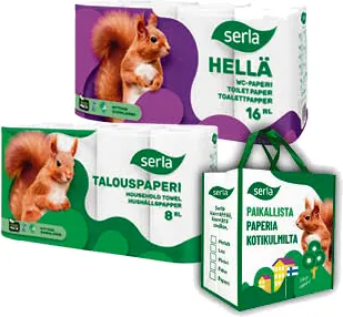 Hellä wc-paperi 16 rll + talouspaperi 8 rll